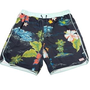O'Neill Swim Trunks Shorts - Tropical Floral Print Elastic Waist Mens‎ 30